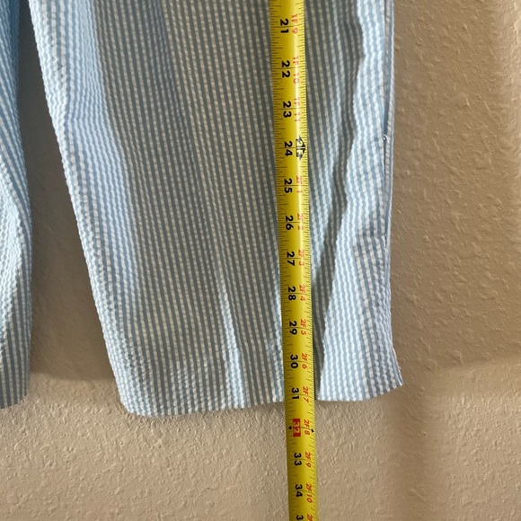 Vtg Alfred Dunner Capri Set Blue/White Stripe Seersucker Grandmacore Size 10P - Picture 6 of 16